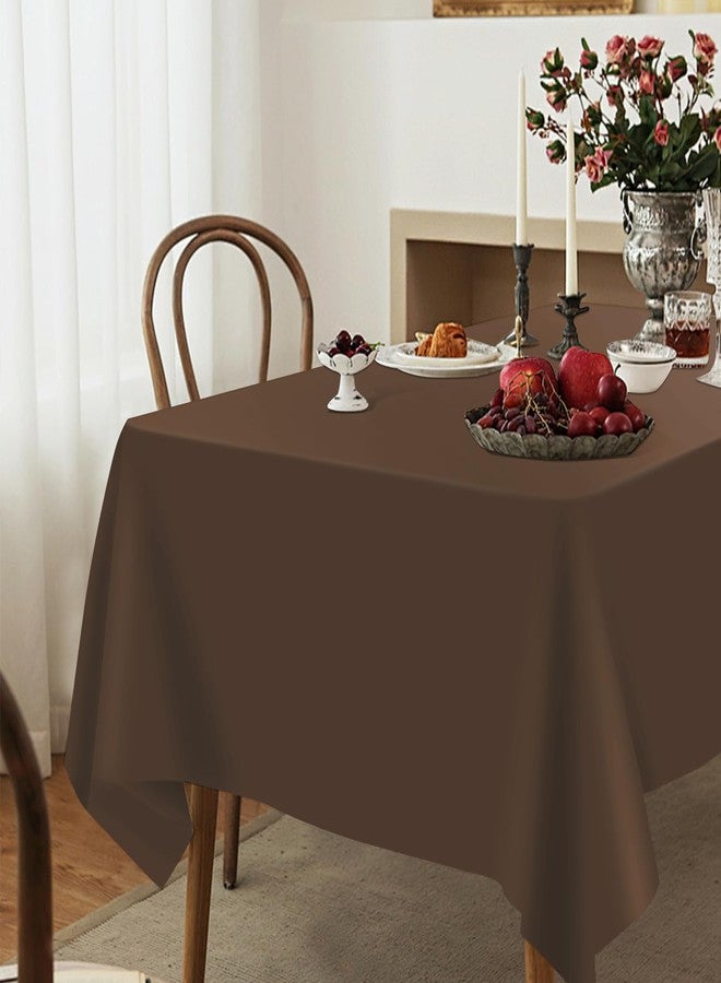 YSYJ 3 Pack Brown Plastic Tablecloth Disposable Rectangular Table Cloth 54 x 108 Inch Table Cover for Parties - Image 5